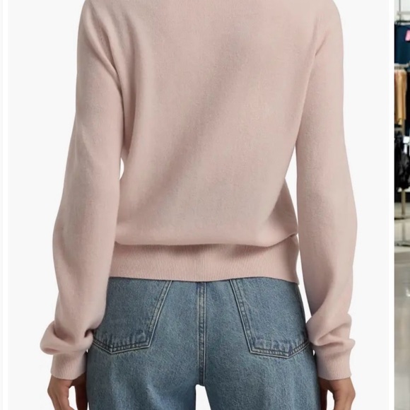 NWT Favorite Daughter Cashmere Crewneck Sweater Pale Pink - Picture 2 of 6
